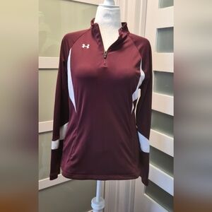 Under Armour Women's Maroon and White Top